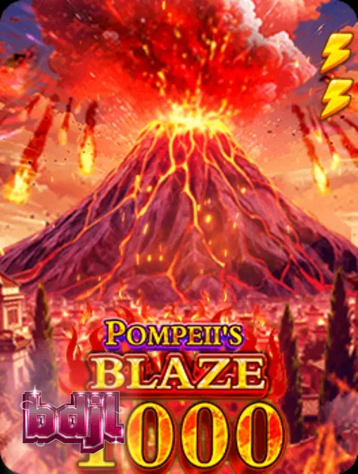 Pompeii’s Blaze 1000 স্লট গেমের একটি দৃশ্য যেখানে আগ্নেয়গিরি এবং রোমান থিম দেখা যাচ্ছে